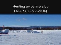 LN-UXC plukker opp bannerslep 28/2-2004 (Foto: Anders Bj�rnestad)